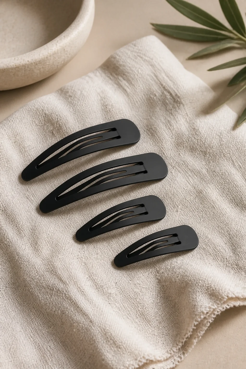 Hair-fix snap clips, 5 and 7 cm