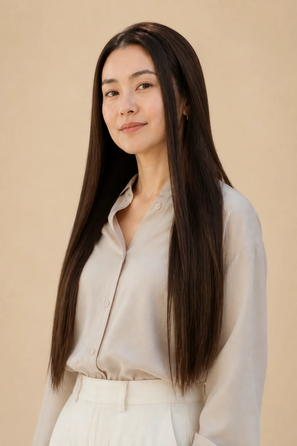 25-inch slick cut straight full wig
