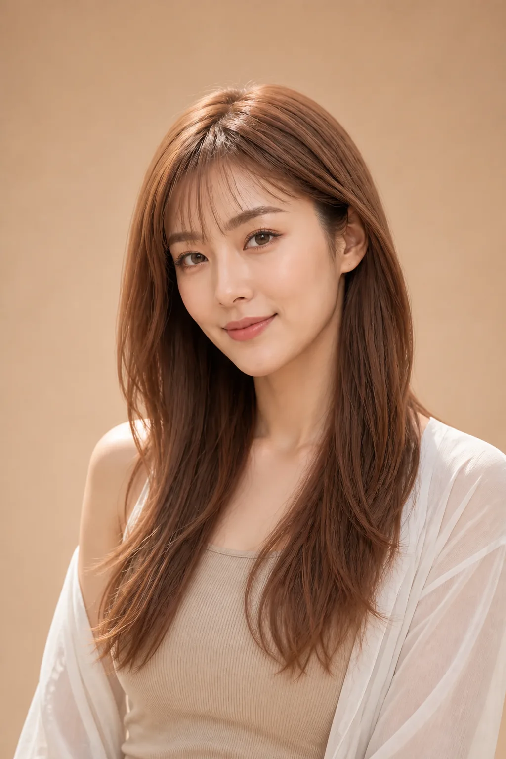 above-shoulder see-through bangs braces curl partial weaving